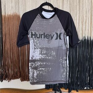 Black and grey Hurley rash guard; good condition